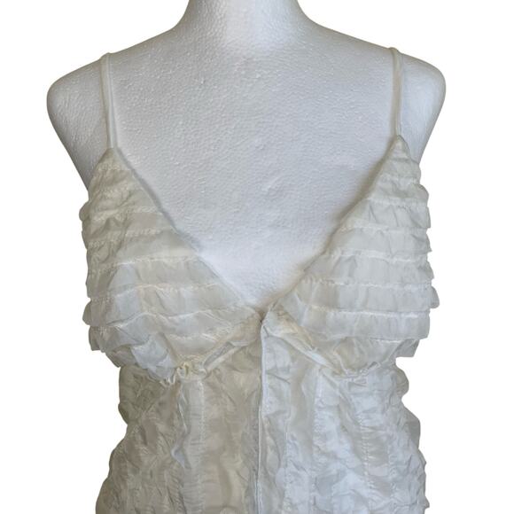 Lisa Say Gah Sz S Ivy Top Vanilla Ruffle Tank Top - Picture 5 of 16
